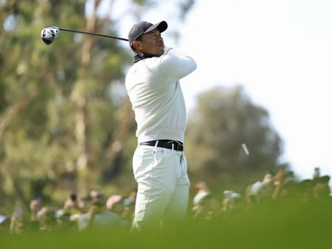 Woods in action at the Genesis Invitational 