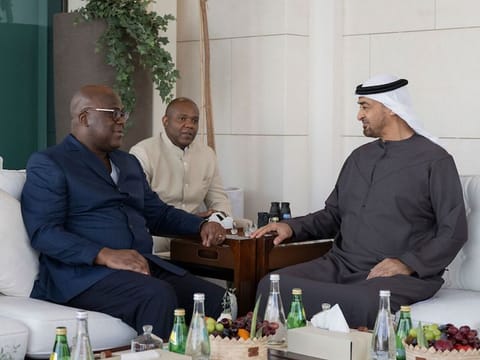 Sheikh Mohamed bin Zayed Al Nahyan (right) with Felix Tshisekedi.