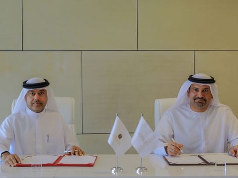 The memorandum of understanding was signed by Dr Mohamed Al Mualla (left), Undersecretary of Academic Affairs at MoE, and Ismail Al Naqi, Director-General of the Free Zones Authority in Ajman.