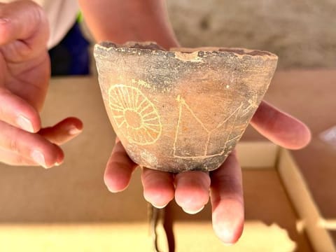 A pottery bowl with rare iconography from the Iron Age period was excavated by archaeologisits in Al Ain.