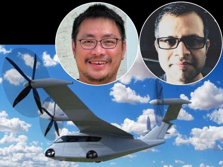 Elmer Francisco, 45, of e-Franscisco Motor Corp (eFMC, left), and Santh Sathya, 54, CEO and founder of LuftCar 