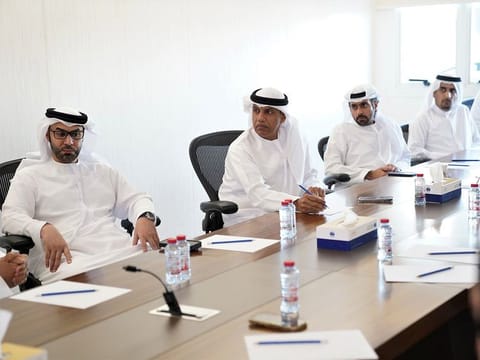 (2nd L) Ahmed Mahboob Musabih, director-general of Dubai Customs, during a recent visit to a customs centre 