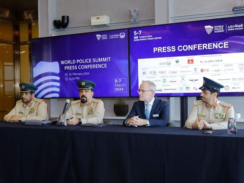 Officials sharing details of the Summit at a media briefing in Dubai on Monday 