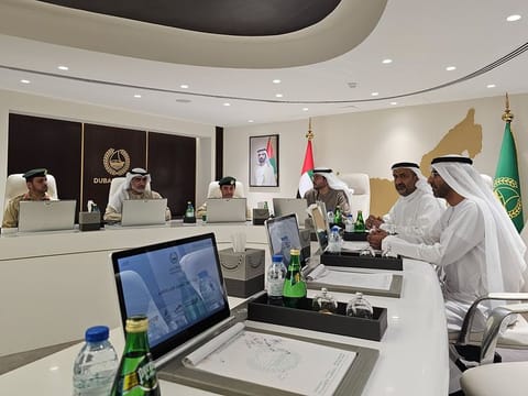 Dubai Police officials during a media briefing about the anti-begging campaign on Friday