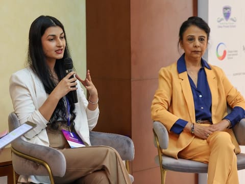 Anam Salem, Branch Manager, Chubby Cheeks Nursery and Anupama Monga, Principal, British Orchard Nursery during a panel discussion on "Innovations in Early childhood Education"