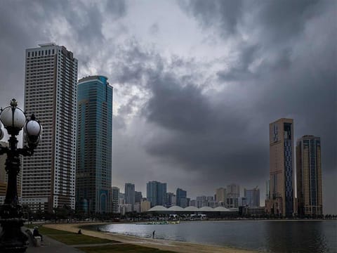 Photo of Sharjah during rainy weather, which has led to work from home in government entities 