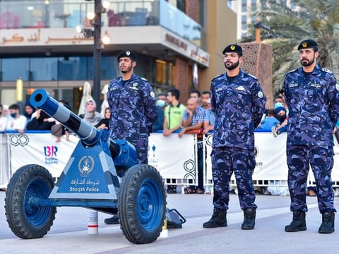 An iftar canon at the ready at Al Majaz Waterfront in Sharjah during a previous Ramadan 