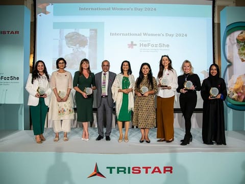 Speakers, panelists and the host of the 2nd Tristar International Women's Day with Group-CEO Eugene Mayne and his wife Joan