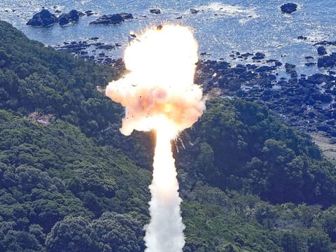 Space One's small, solid-fueled Kairos rocket exploded shortly after its inaugural launch at Space One's launching pad.