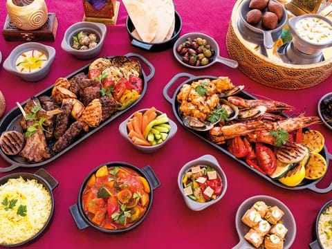 The iftar spread at Saadiyat Beach Golf Club