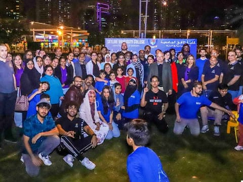Skyline University College's team of employees and student volunteers at the World Water Day celebrations in Sharjah.