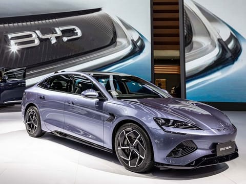 READY FOR A TEST DRIVE? A Seal electric vehicle (EV) made by BYD, the company behind the "blade battery" innovation, on display at the Bangkok International Motor Show in Bangkok, Thailand.