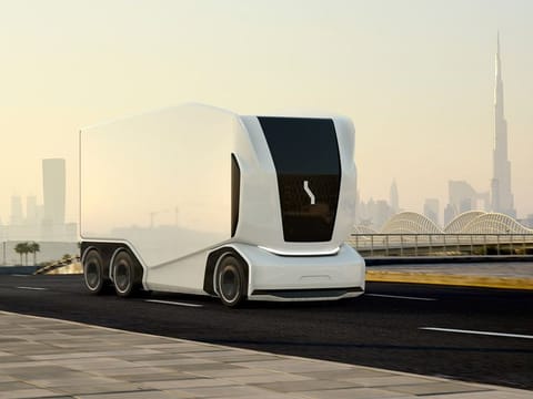 The Einride driverless truck. The Swedish company will drive the UAE’s ambition to embrace self-driving technology, which is cost effective and environment friendly. 