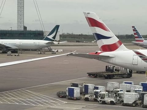 The planes clipped each other at Heathrow Airport, causing minor damage to both aircraft.