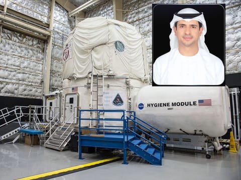 The Human Exploration Research Analog (HERA) at NASA’s Johnson Space Center. An artificial living habitat (Hab) is necessary to facilitate human exploration of the planet Mars. Inset is Emirati pilot Dr Shareef Al Romaithi, selected as Analog Crewmember participating in the study as part of Nasa's HERA programme. He is the world's youngest and 8th graduate to attain a doctorate degree in aviation.