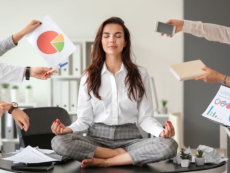 Woman meditating