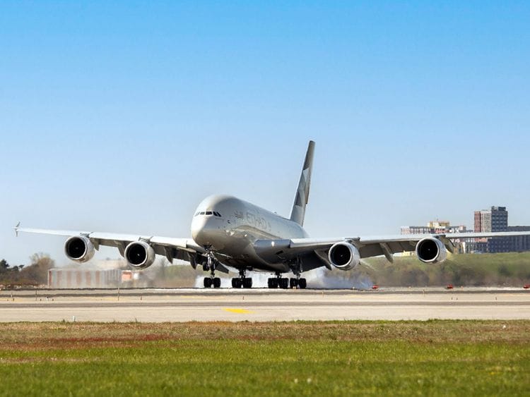 Etihad A380 in New York