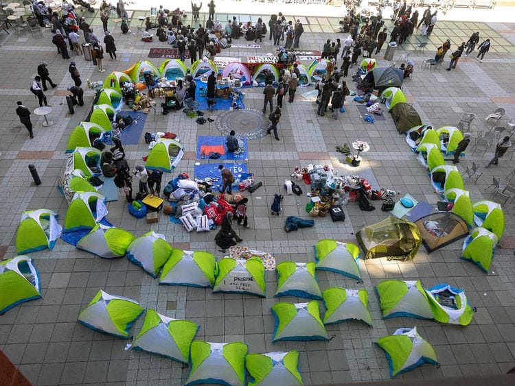New York University students protest