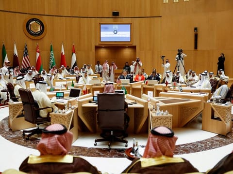 US Secretary of State Antony Blinken attends a Joint Ministerial Meeting of the GCC-US Strategic Partnership to discuss the humanitarian crises faced in Gaza, in Riyadh, on April 29, 2024.  