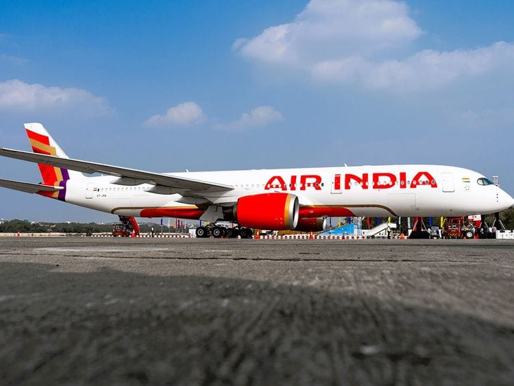 An image of an Air India A350 