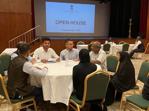 Consulate staff helping Indian expats during the Open House in Dubai on Saturday
