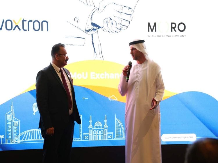 (L-R) Padickapparambil Thomas, CEO, Voxtron Solution; Arif AlMalik, chief Digital Products Officer, Moro Hub