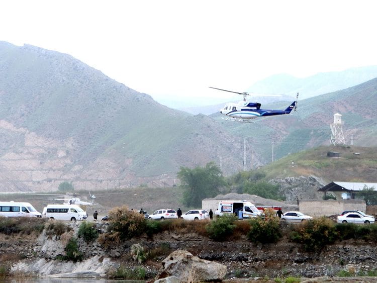  A helicopter carrying Iran’s President Ebrahim Raisi takes off, near the Iran-Azerbaijan border, May 19, 2024.