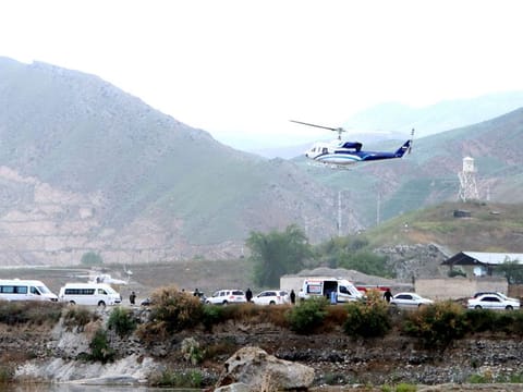  A helicopter carrying Iran’s President Ebrahim Raisi takes off, near the Iran-Azerbaijan border, May 19, 2024.