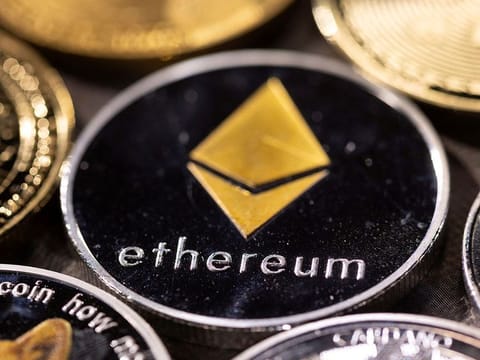 Representation of Ethereum, with its native cryptocurrency ether, is seen in this illustration.