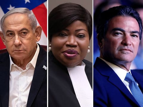 From left: Israeli Prime Minister Benjamin Netanyahu,  ICC’s former prosecutor Fatou Bensouda and Mossad's ex-chief Yossi Cohen.