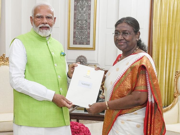 Prime Minister Narendra Modi called on President Droupadi Murmu