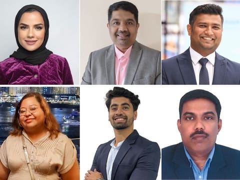 Clockwise from top left: Fanan Smadi, Kishore Dharmarajan, Vasim Salim, Sajith Marakkar, Ahmed Basshar and Ipshita Sharma