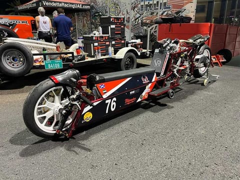 The motorcycle, conceived and constructed from scratch in the UAE by Vendetta Racing Founder and rider Alan Boyter, aims to achieve a straight-line speed of 200 mph. 