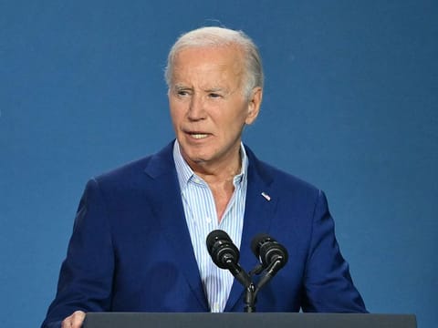 US President Joe Biden speaks at the Stonewall National Monument Visitor Center grand opening ceremony in New York on June 28, 2024. 