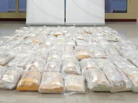Over 230kg of hashish found hidden deep inside a ship thanks to endoscopic technology used by customs inspectors in Dubai