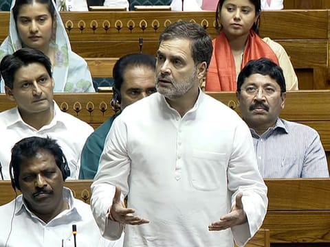 Rahul Gandhi gives his inaugural speech as Leader of the Opposition in India's parliament  