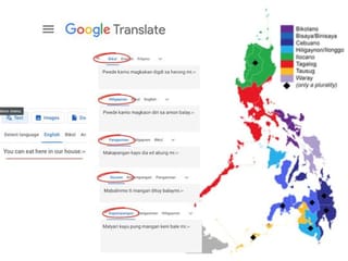 5 Philippine languages now part of GoogleTranslate: Bikol, Hiligaynon, Kapampangan, Pangasinan, Waray
