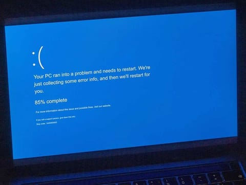 CrowdStrike outage: A blue screen for an inaccessible website on a laptop computer following reports of a major global outage, arranged in Palma de Mallorca, Spain, on Friday, July 19, 2024. 