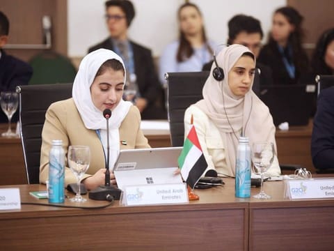 Shayma Al Awadhi, Assistant Undersecretary for Communication and International Relations at the Ministry of Human Resources and Emiratisation (MoHRE) speaking the G20 Labour and Employment Ministers’ Meeting in Brazil.