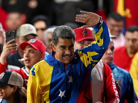Maduro reacts following the presidential election results in Caracas on July 29, 2024.  