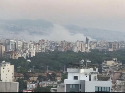 Witnesses told AFP they heard a loud bang and saw plumes of smoke rising.