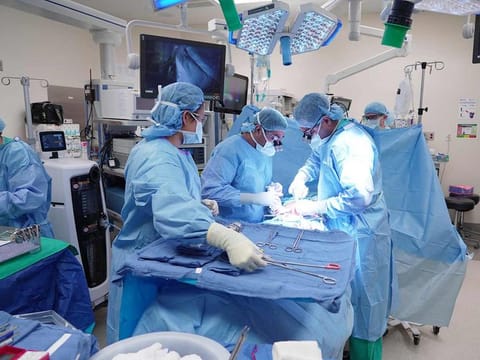 In this July 15, 2024, handout image courtesy of Northwestern Medicine, Harry Stackhouse, 74, undergoes kidney transplant surgery at Northwestern Medicine in Chicago, Illinois. 