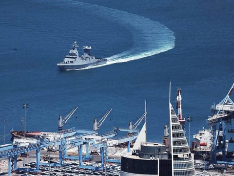 An Israeli Navy Saar 6-Class Corvette enters the port of Haifa. Diplomatic pressure mounted this week to avert an escalation between Iran and Israel following high-profile killings that have sent regional tensions soaring. 