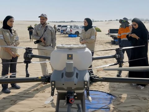 The drone-assisted research, conducted by a team of young Emiratis, aims to track changes related to human activity and environmental influences while gathering data on plant diversity and distribution over 11,000 hectares of land in Abu Dhabi.