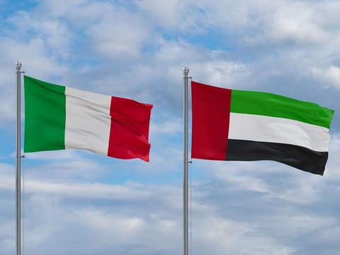 UAE and Italy flags