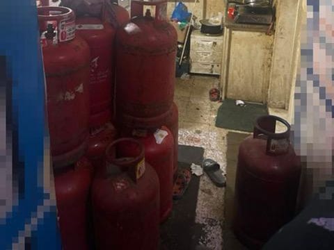 The confiscated gas cylinders were being stored and undistributed in an unsafe manner.