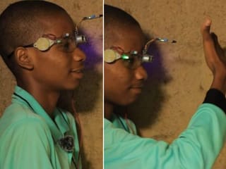 Khalifa Aminu, 18, creates sensory glasses to assist visually impaired people