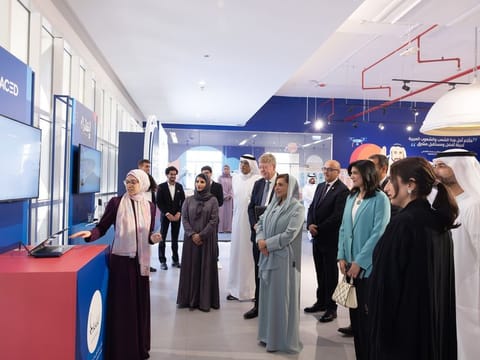 Sheikha Bodour bint Sultan Al Qasimi at the inauguration of MCM-Student-Run Agency at the American University of Sharjah. 