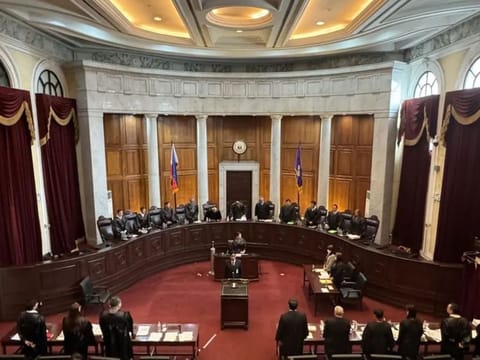 The Philippine Supreme Court in session. In a 2013 ruling, the Philippine Supreme Court declared the Priority Development Assistance Fund (PDAF), commonly known as the "pork barrel" fund, unconstitutional. 