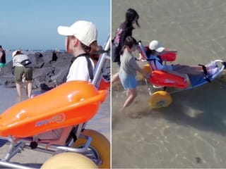 Students in South Korea make beaches accessible for disabled people